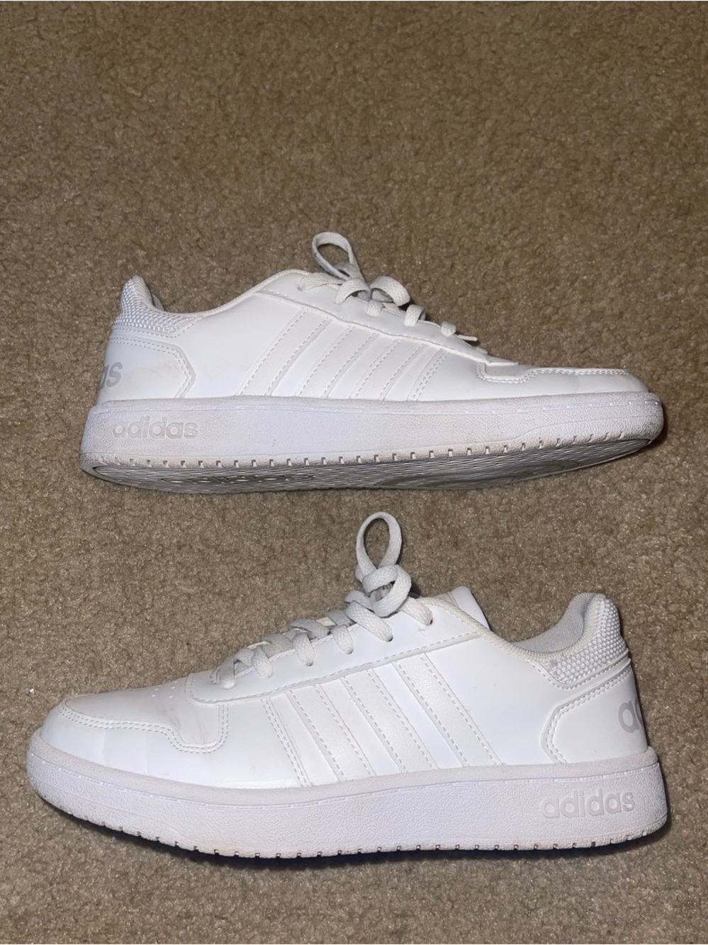 Adidas White Low-Top Lace-Up Sneakers - Picture 3 of 6